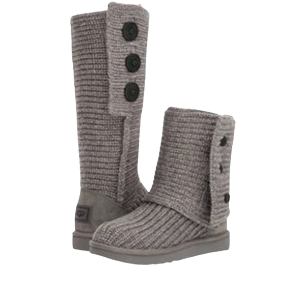 UGG Shoes - UGG Australia #5819 Grey Knit Fold Over Boots/Booties Size US 7